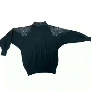 Vintage Cedars Woman Sweater Lambswool/Angora/Nylon blend Made In Hong Kong SZ L